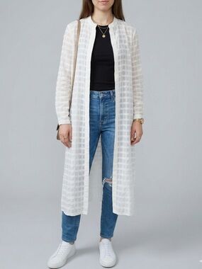 Lafayette 148 Button Down Duster Cardigan Jacket